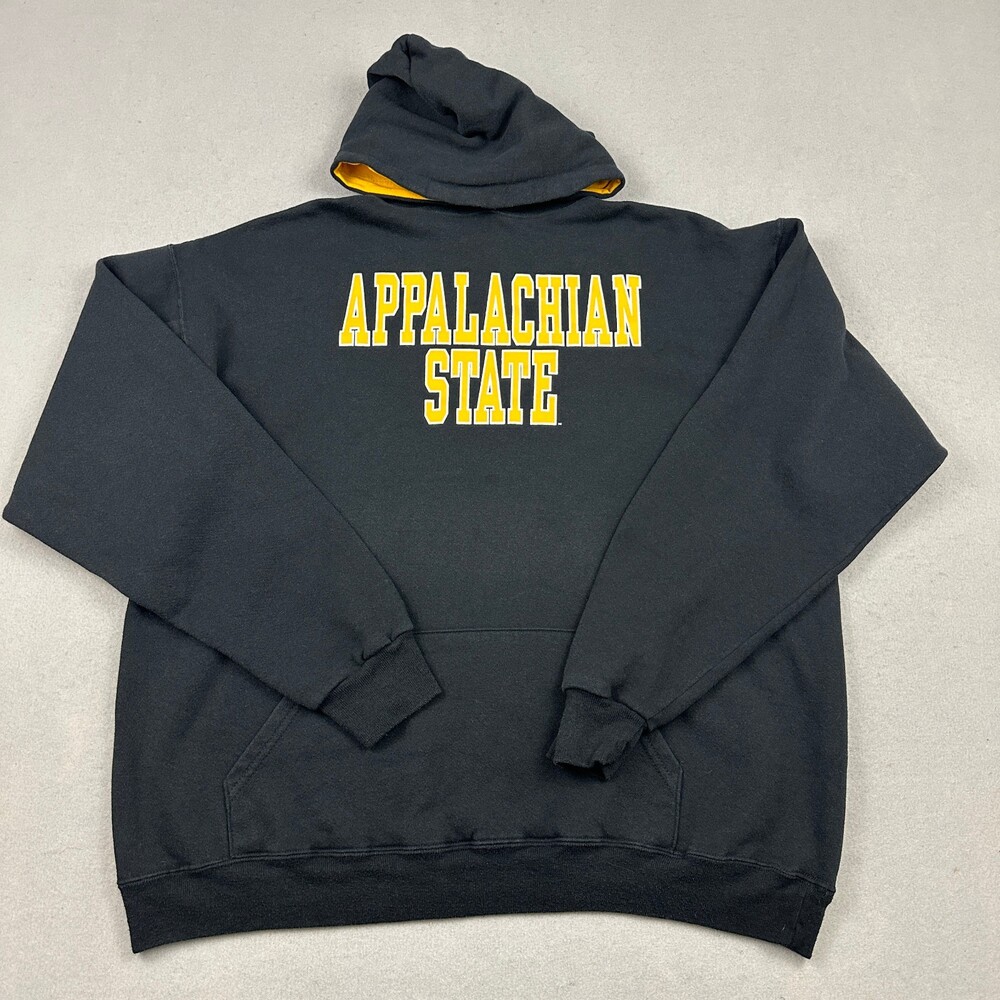 Vintage Appalachian State Mountaineers Hoodie Men 2XL Black Cotton Exchange USA